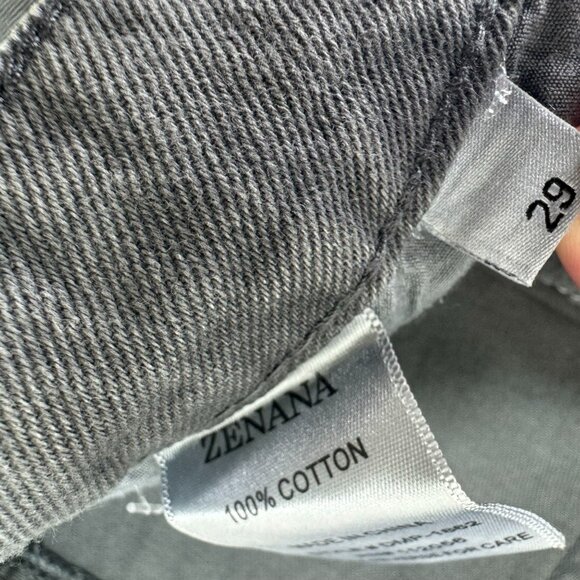 Zenana Jeans Cropped Distressed Washed Gray Destroyed Wide Leg 100% Cotton Boho - Picture 6 of 11